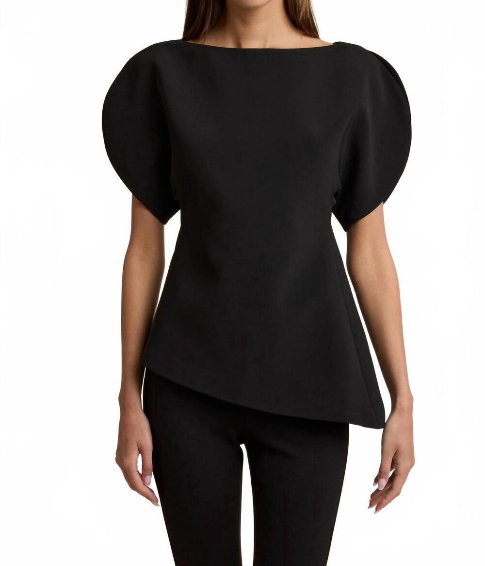 NEW KLESIS hepburn boat neck top in black/black